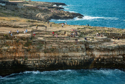 High angle view of beach