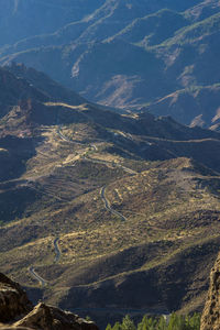High angle view of mountain road