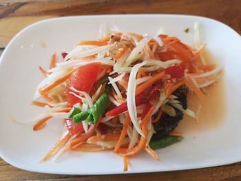 Close-up of meal served in plate