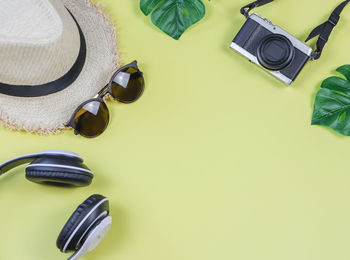 High angle view of sunglasses on table