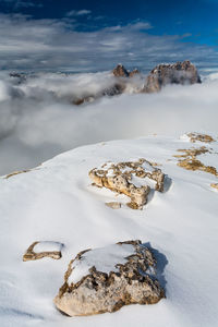 View from sass pordoi, dolomites, italy