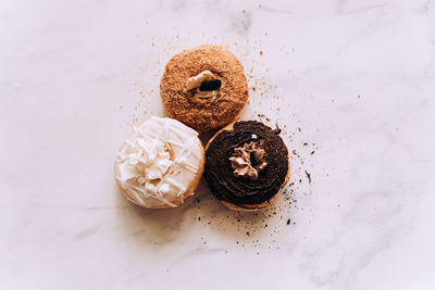 High angle view of food on table