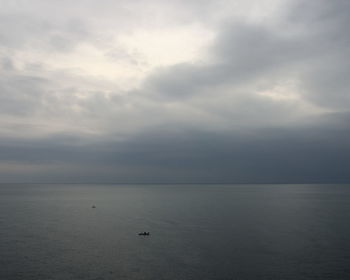 Scenic view of sea against cloudy sky