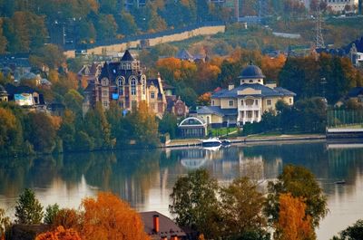 Reflection of trees in lake during autumn