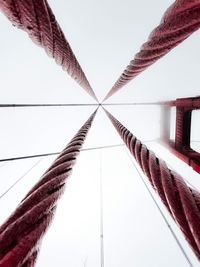 Low angle view of cables against sky