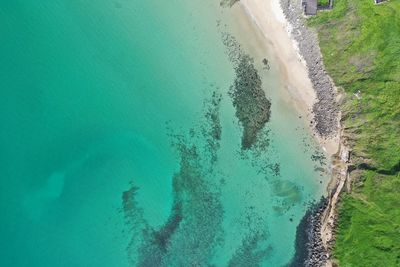 High angle view of sea shore