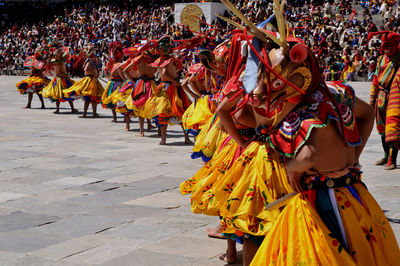 Monks perfom during annual thimpu tshechu.