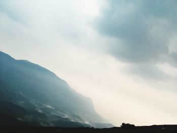 Low angle view of silhouette mountain against sky