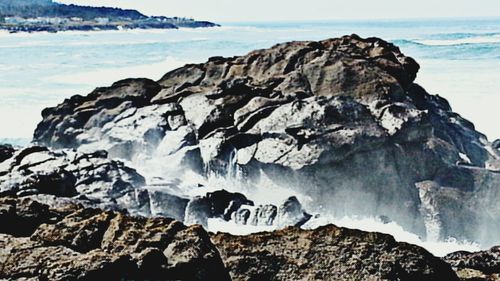 Scenic view of rocky mountains