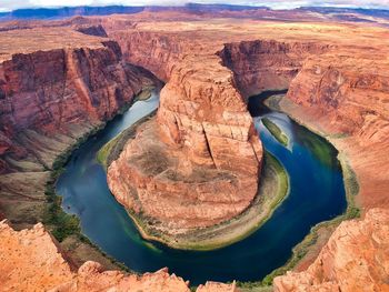 High angle view of horseshoe bend