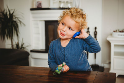 Cute boy at home