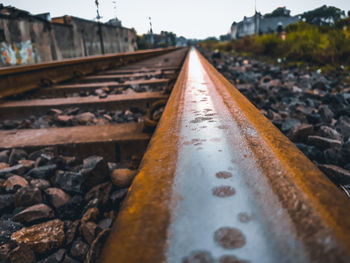 Close-up of railroad track