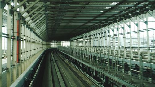 Railroad tracks in subway station