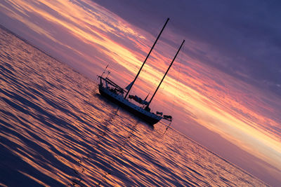 Scenic view of sea at sunset