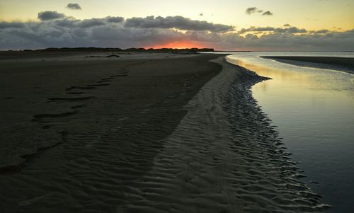 Scenic view of sea at sunset