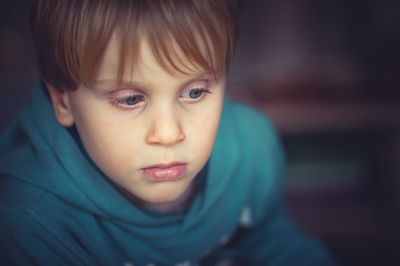 Close-up portrait of cute boy