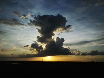 Scenic view of landscape against cloudy sky