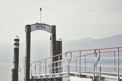 Mountain range viewed through from pier