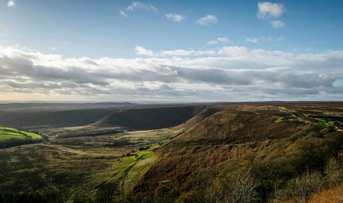 Scenic view of landscape against cloudy sky