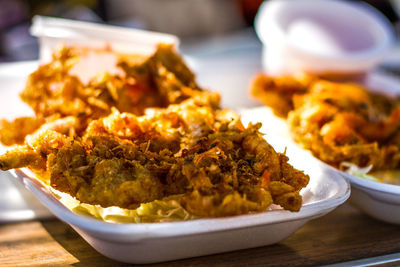 Close-up of meal served in plate