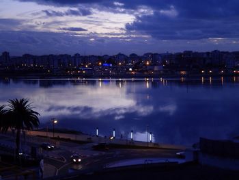 Illuminated city at night