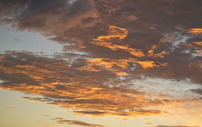 Scenic view of cloudy sky at sunset