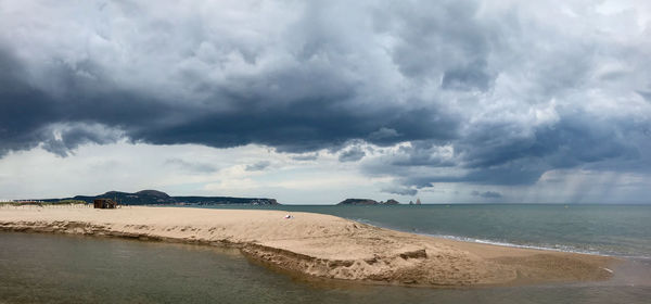 Scenic view of beach against sky