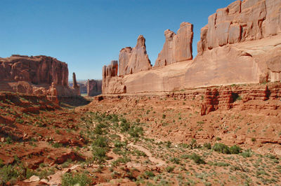 Scenic view of the park avenue formation in arches national park, utah, usa