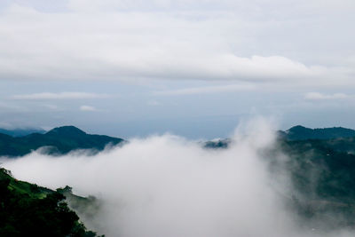 Scenic view of mountains against sky