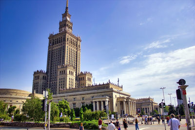 Group of people in front of building