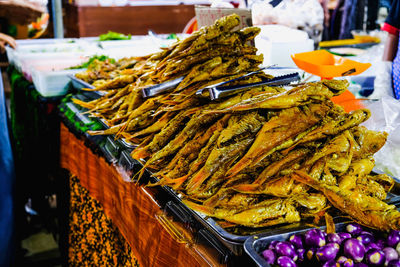 Close-up of food for sale at market stall