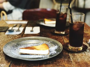 Close-up of drink served on table