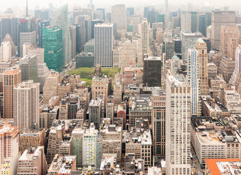 High angle view of buildings in new york city