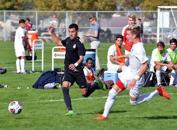 Group of people on soccer field