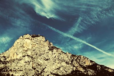 Low angle view of mountain against sky