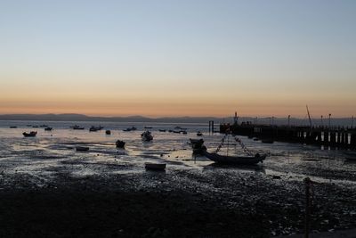 Scenic view of sea at sunset