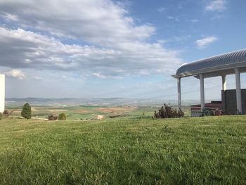 Scenic view of field against sky