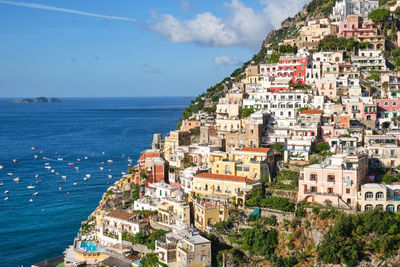 The famous houses of positano on the italian amalfi coast