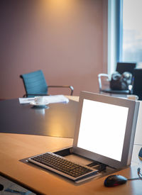 Interior of laptop on table at home