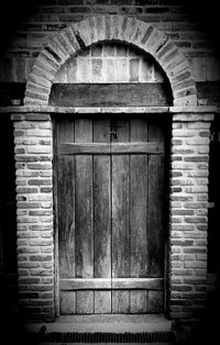 Closed door of old building