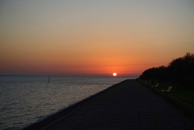Scenic view of sea during sunset