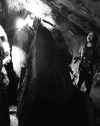 Low angle view of rock formation in cave