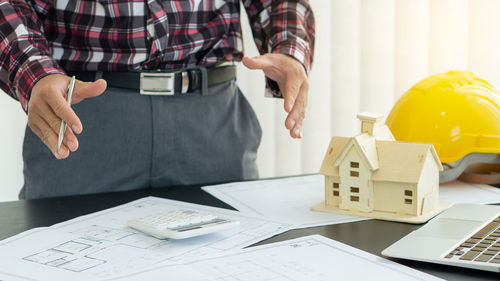 Man working on table