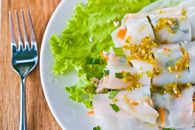 Close-up of meal served in plate