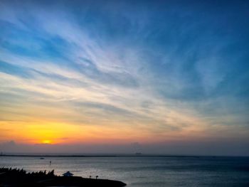 Scenic view of sea at sunset