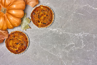 High angle view of bread on table