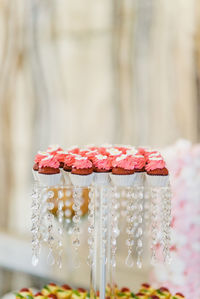 Close-up of cupcakes on table