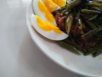 High angle view of meal served in plate