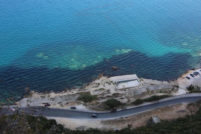 High angle view of beach