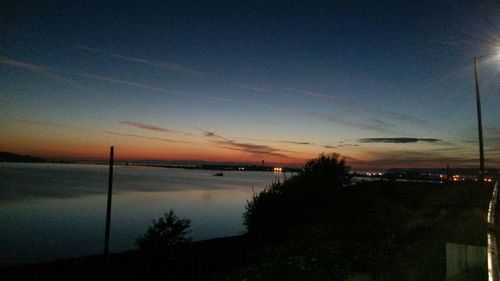 Scenic view of sea at sunset